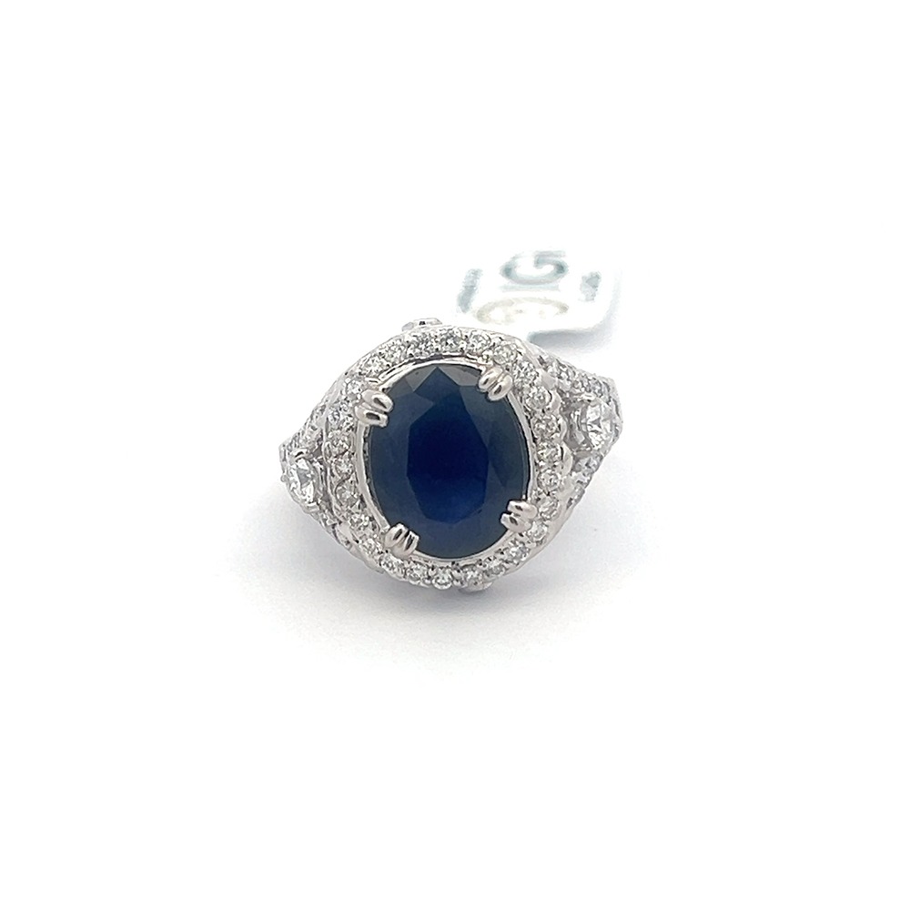 3.45 Carat Natural Blue Sapphire Ring