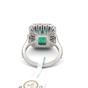 18K White Yellow Gold Ring Emerald