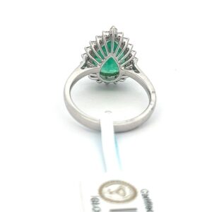 18K White Yellow Gold Ring Emerald