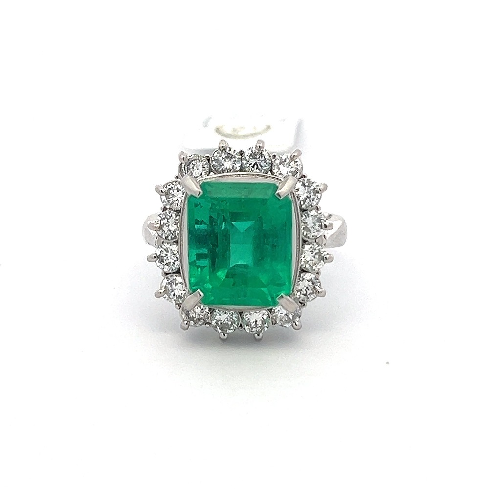 One Platinum Emerald Ring Emerald